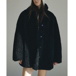 Black Teddy Fleece Jacket/Coat